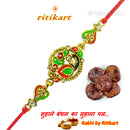 Kundan Peacock Designer Rakhi