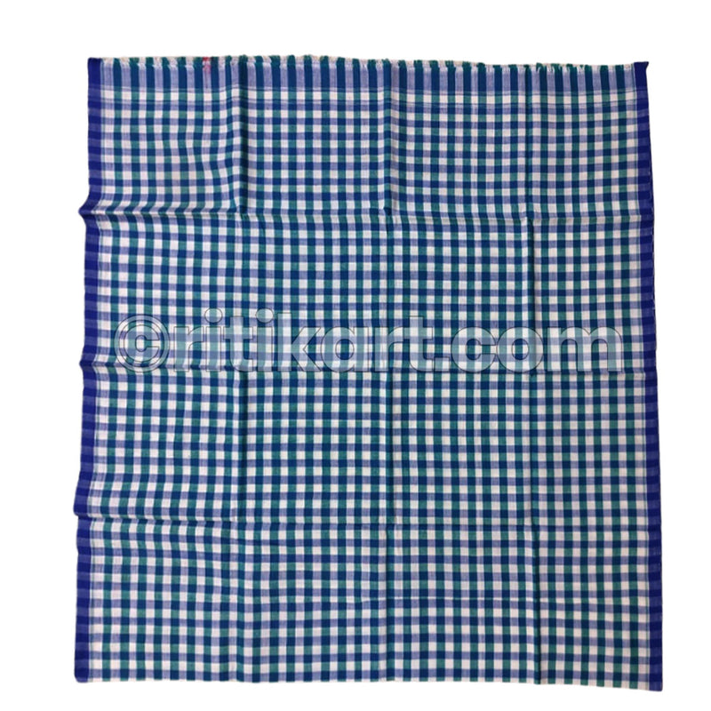Light Blue Small Check Pattern Sambalpuri Gamucha