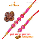 Sparkling Pink Beads Designer Bhaiya-Bhabhi Rakhi