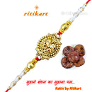 Designer Golden Crystal Rakhi