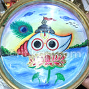 Hand-Painted Decorative Brass Wall Hanging Plate With Sankha & Padma