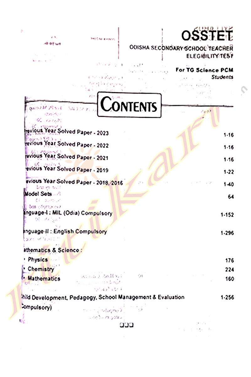 2024 OSSTET Guide Book Paper-1 (For TG Science PCM students)