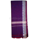 Purple with White Border Pure Sutta Taraboi Gamuchha