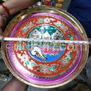 Hand-Painted Decorative Brass Wall Hanging Plate | Lord Jagannath, Balabhadra, Subhadra with Sankha & Padma
