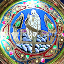 Hand-Pinted Decorative Brass Wall Hanging Plate With Lord Sai Baba