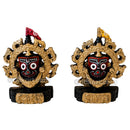 Set of 3 Jagannath Nilachakra Golden Statues | Lord Jagannath Idols for Home Temple, Puja & Spiritual Decor