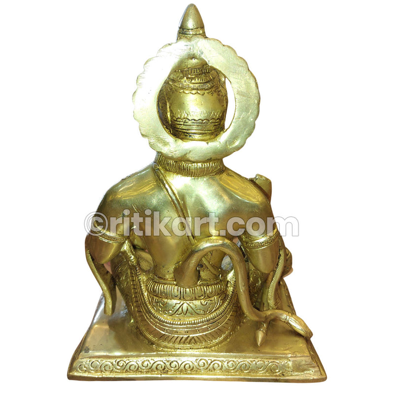 Brass Handcrafted Sitting Hanuman Idol.