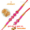 Sparkling Pink Beads Designer Bhaiya-Bhabhi Rakhi