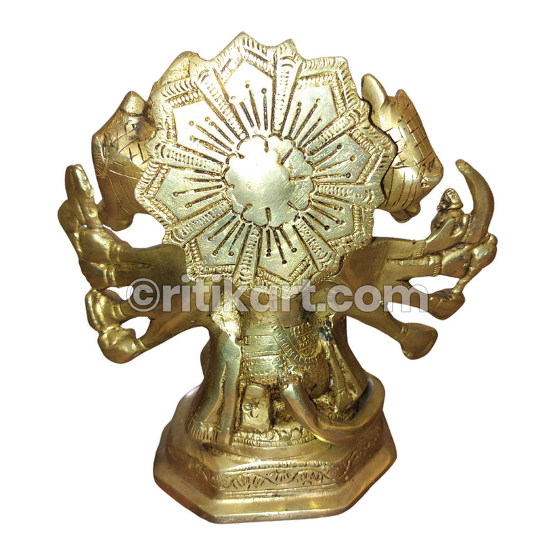 Brass Handcrafted Panchmukhi Hanuman.
