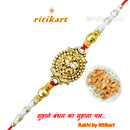 Designer Golden Crystal Rakhi
