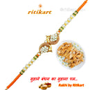 Fancy Golden Peacock with Stone Designer Rakhi