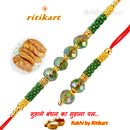 Nature Green Beads Designer Bhaiya-Bhabhi Rakhi