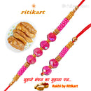 Sparkling Pink Beads Designer Bhaiya-Bhabhi Rakhi