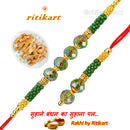 Nature Green Beads Designer Bhaiya-Bhabhi Rakhi