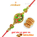 Kundan Peacock Designer Rakhi
