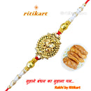 Designer Golden Crystal Rakhi