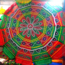 Green And Red  Garden Umbrella - 8 Feet.