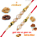 Sandalwood Designer Beads Bhaiya-Bhabhi Rakhi