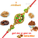 Kundan Peacock Designer Rakhi