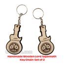 Handmade Wooden Lord Jagannath Key Chain (Set of 2).