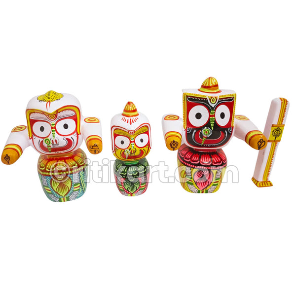 Jagannath Balabhadra Subhadra Wooden Idol 20 CMs High