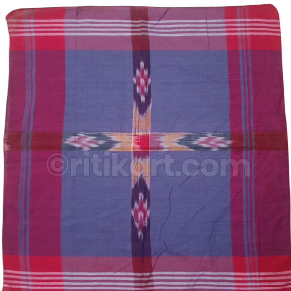 Blue And Red Cotton Sambalpuri Rumal