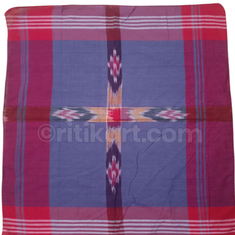 Blue And Red Cotton Sambalpuri Rumal