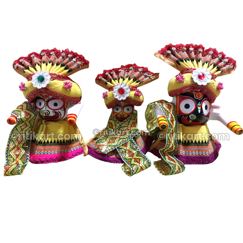 Cotton Pagadi Costume for Lord Jagannath Balabhadra & Subhadra