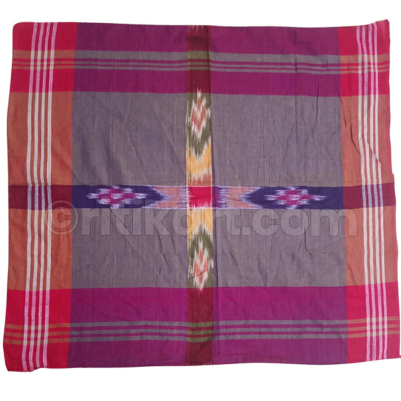Gray And Pink Cotton Sambalpuri Rumal