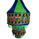 Green Blue Pipili Tribal Art Lampshade