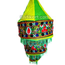 Green Folk Embroidery Hanging  Pipili Lampshade