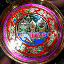 Hand-Painted Decorative Brass Wall Hanging Plate | Lord Jagannath, Balabhadra, Subhadra with Sankha & Padma