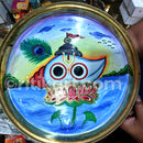 Hand-Painted Decorative Brass Wall Hanging Plate With Sankha & Padma