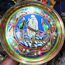 Hand-Pinted Decorative Brass Wall Hanging Plate With Lord Sai Baba