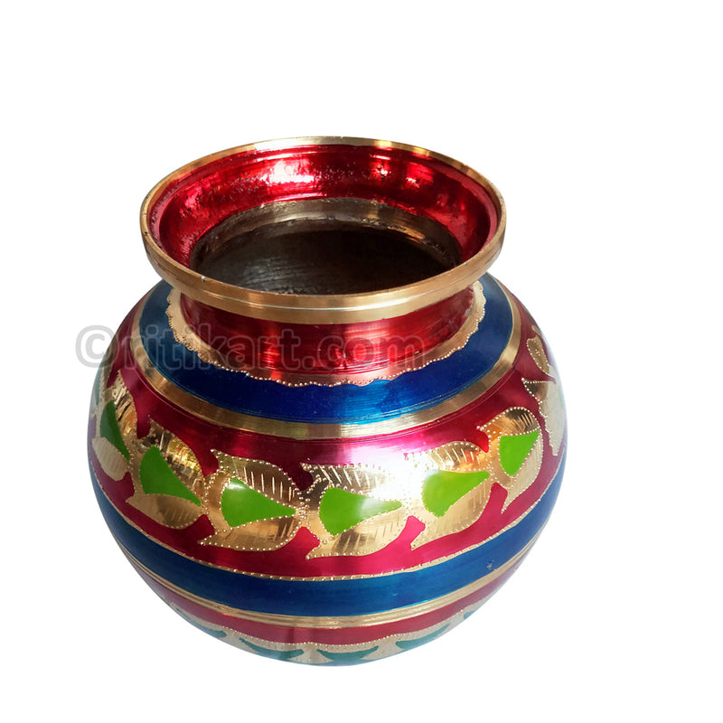 Balakati Brass Multicolor Designer Kalash