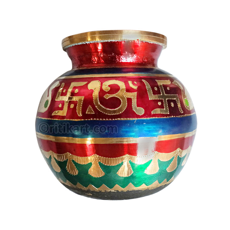 Balakati Brass Multicolor Designer Kalash