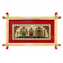 Jagannath Balabhadra Subhadra Palm Leaf Painting with Bamboo Frame