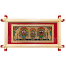 Jagannath Balabhadra Subhadra Suna Besha Palm Leaf Painting with Bamboo Frame