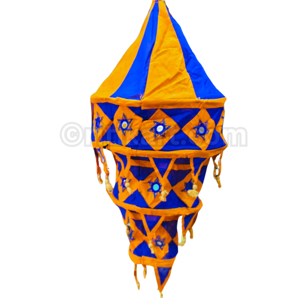 Orange & Blue Pipili Lampshade Applique - 3 steps