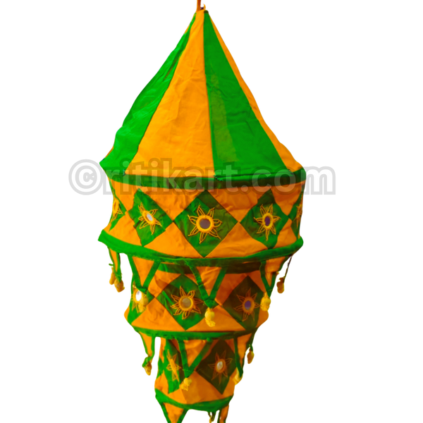 Orange & Green Pipili Lampshade Applique - 3 steps