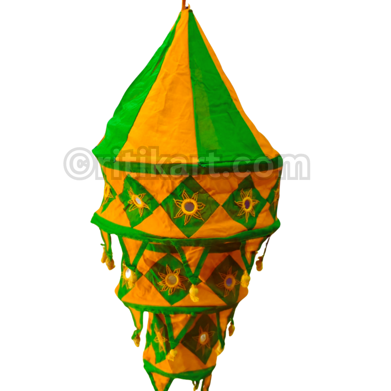 Orange & Green Pipili Lampshade Applique - 3 steps