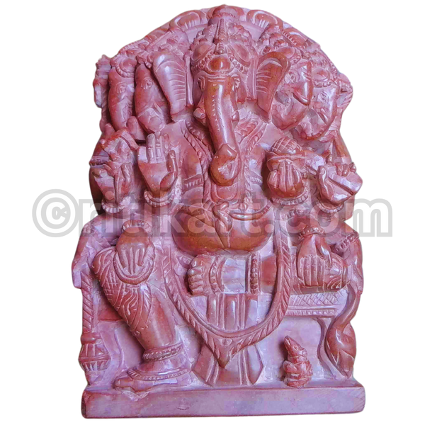 Panchamukhi Ganesh Murti Pink Stone