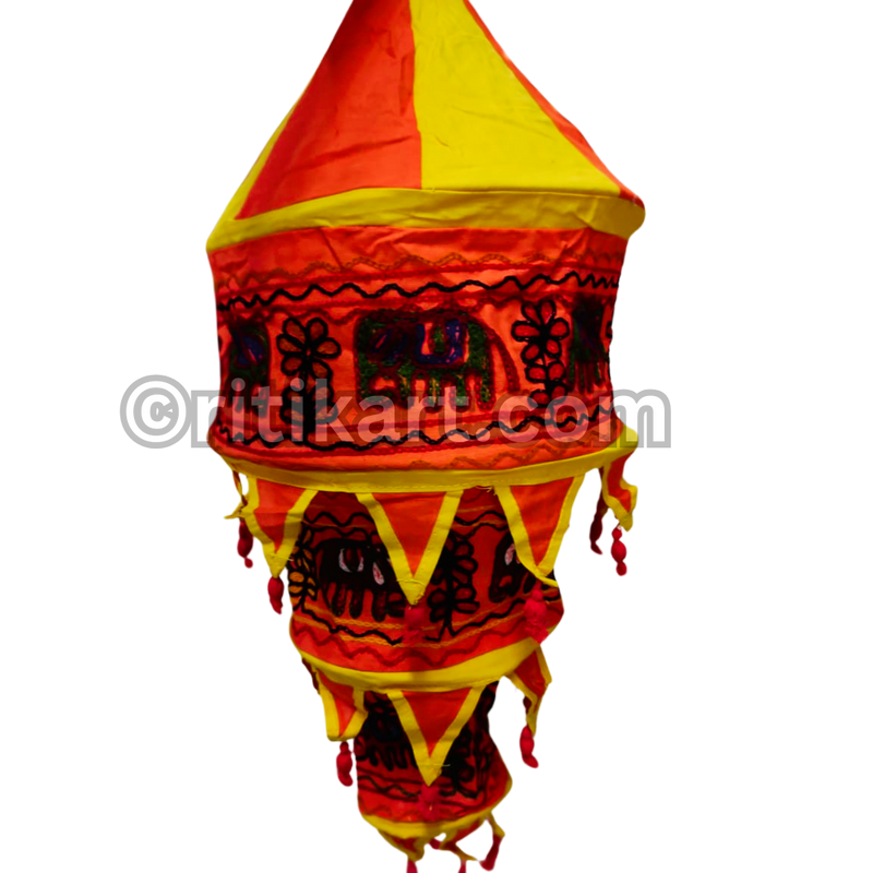 Pipili Lampshade Elephant Design-3 Step (Red,yellow)