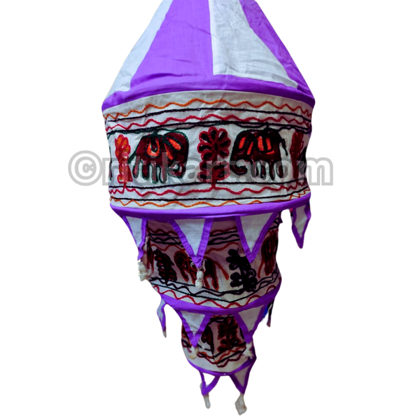 Pipili Lampshade Flower & Elephant Design-3 Step (Purple,White).