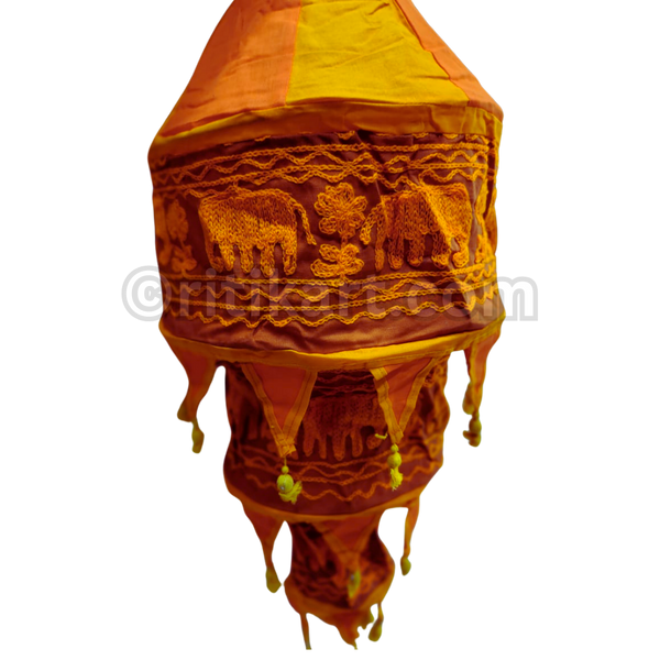Pipili Lamp Shade Flower & Elephant Design-3 Step (Yellow & Orange).