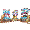 Premium Sky Velvet Pagadi Costume for Lord Jagannath Balabhadra Subhadra