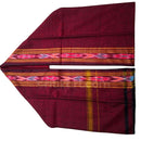 Pure Sutta Machha Bandha Dark Maroon–Mustard Uttaria Gamuchha