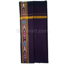 Pure Sutta Machha Bandha Deep Purple–Mustard Uttaria Gamuchha
