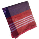 Red-Purple Cotton Striped Sambalpuri Rumal