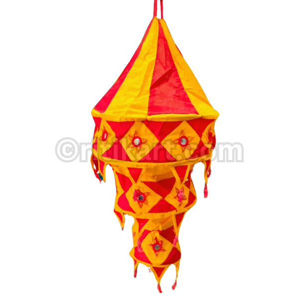 Red & Orange Pipili Lampshade Applique - 3 steps